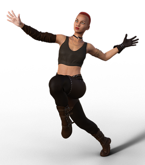 Dynamic Dance Pose Woman PNG