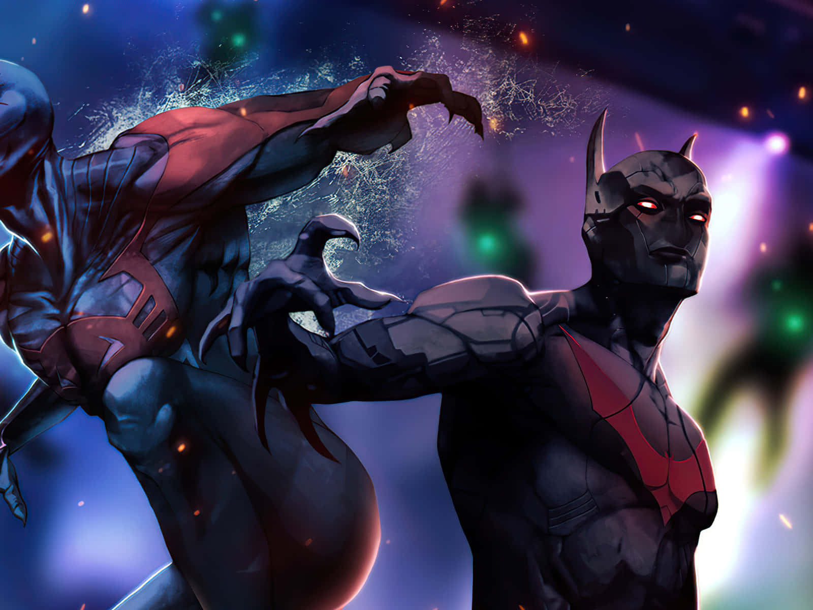 Dynamic Duo Batman Spiderman Illustration Wallpaper