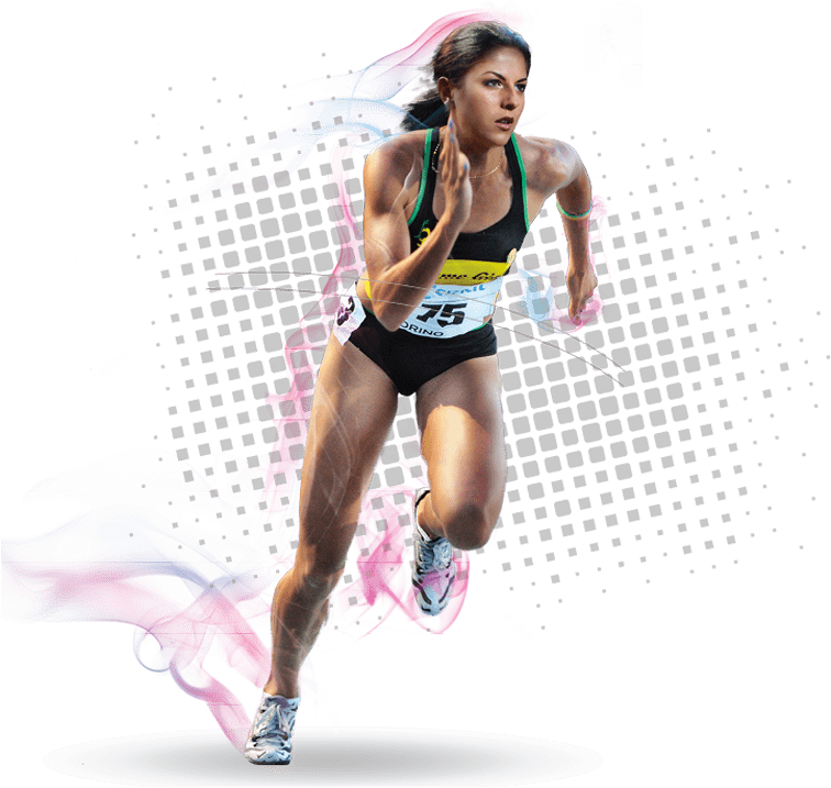 Dynamic Female Sprinter Graphic PNG