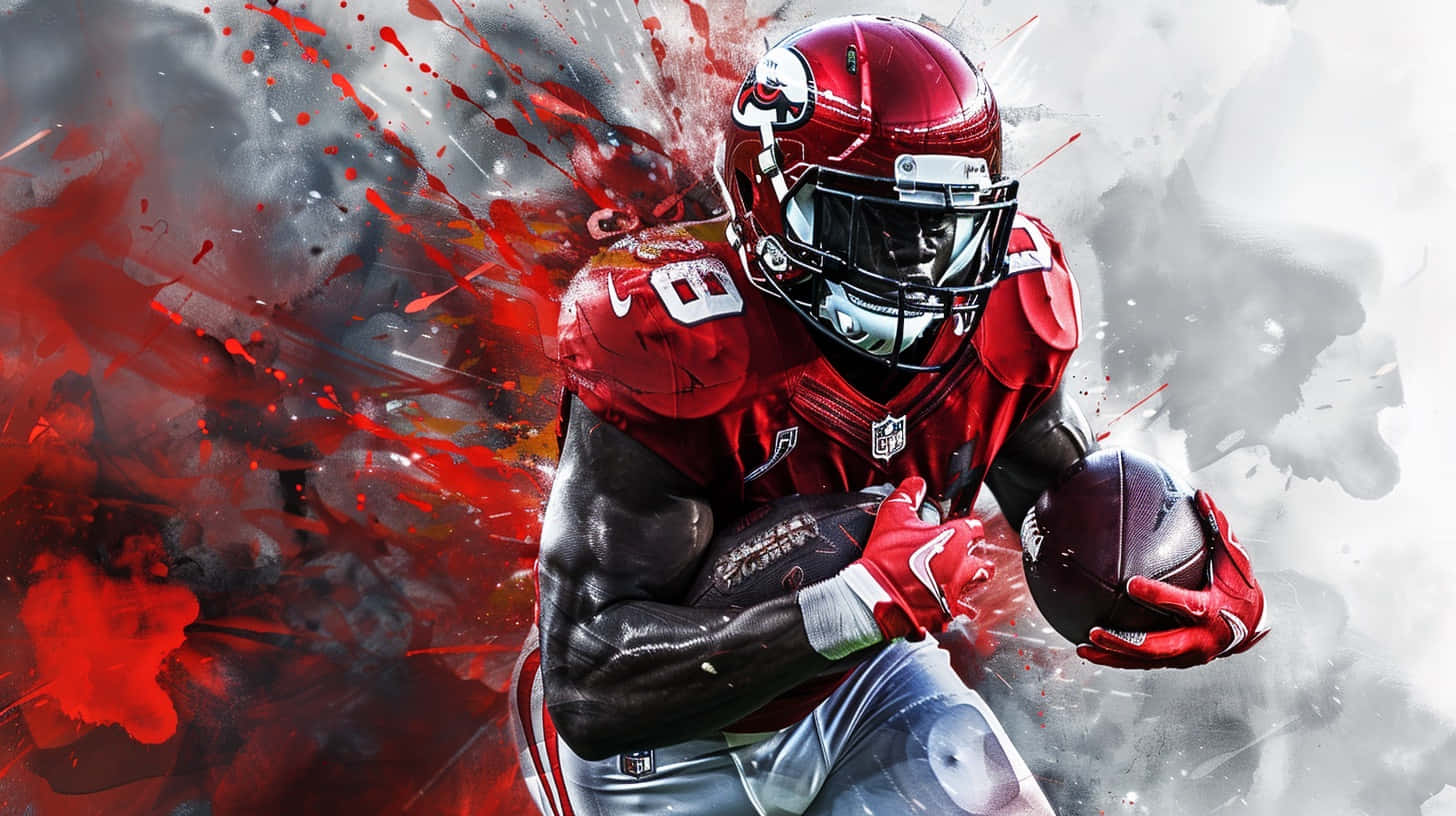 Dynamic Football Player Artistic Background Wallpaper