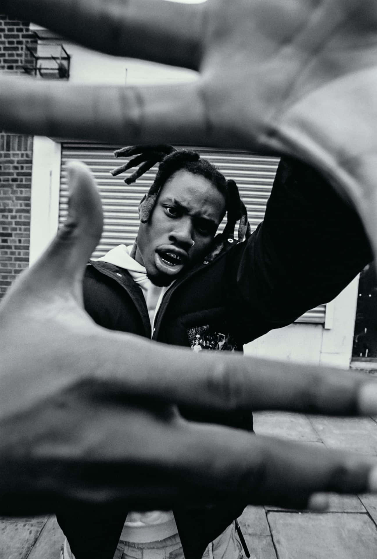 Dynamisk Rammet Portrett Denzel Curry Bakgrunnsbildet