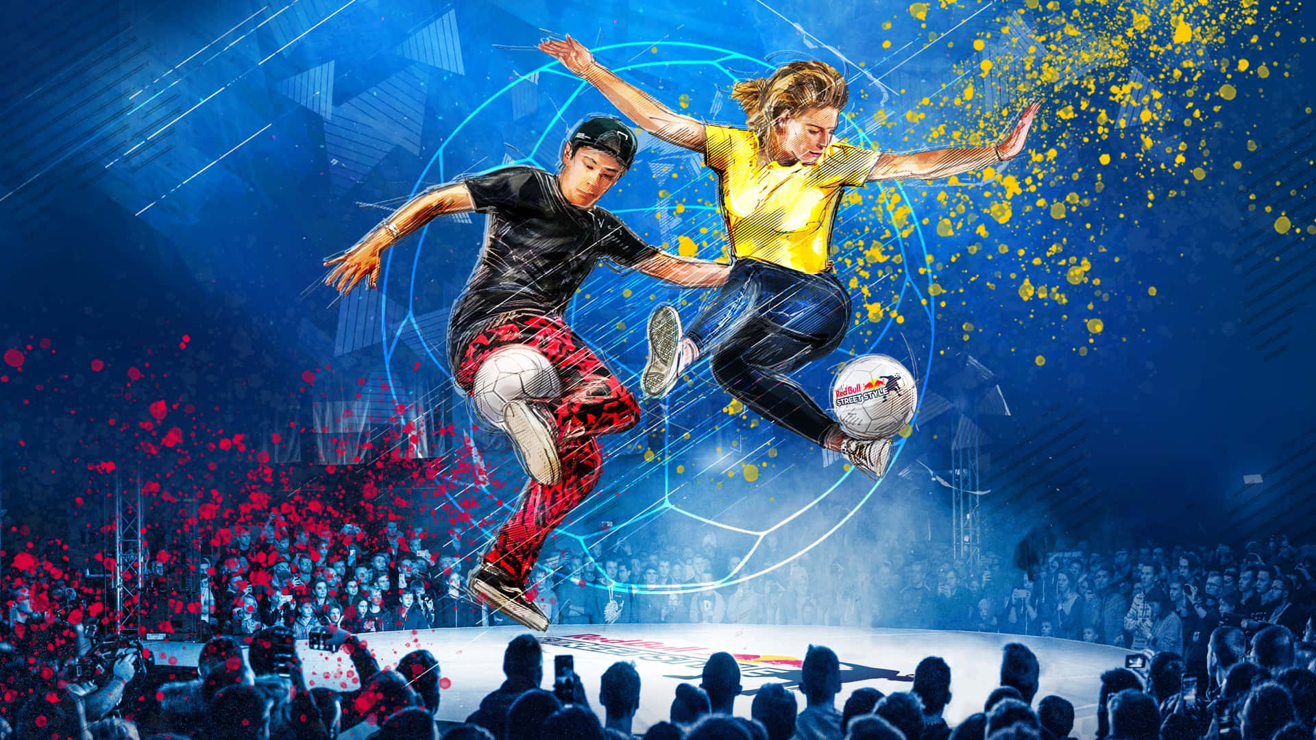 Dynamic Freestyle Soccer Action Wallpaper