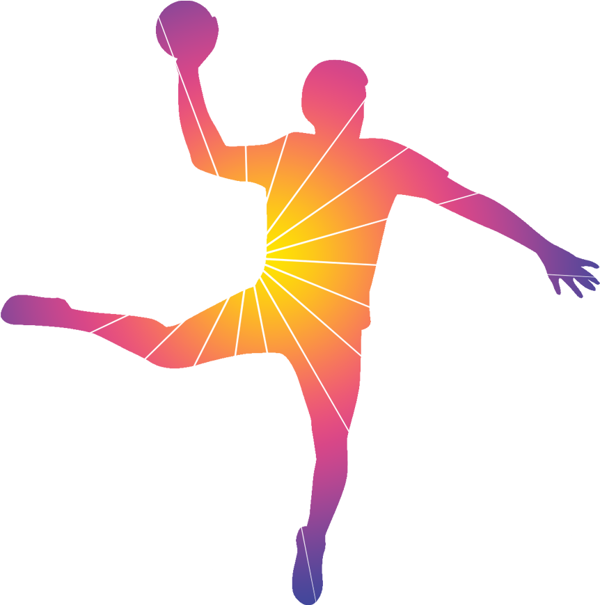 Dynamic Handball Player Silhouette PNG
