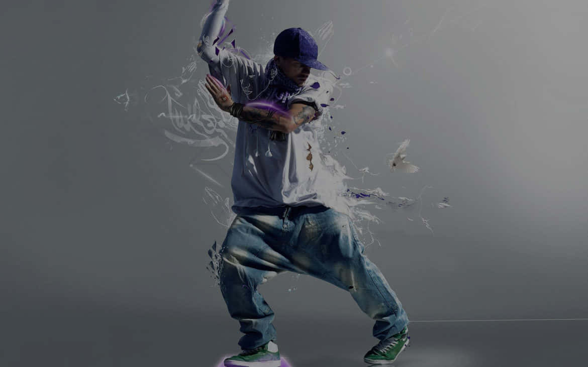 Dynamic Hip Hop Dancer Splash Effect Wallpaper