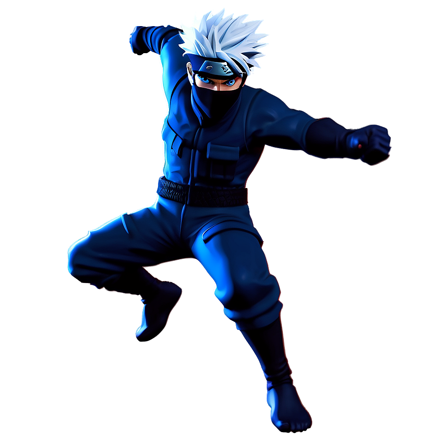 Dynamic Kakashi Hatake Fighting Pose Png 06242024 PNG