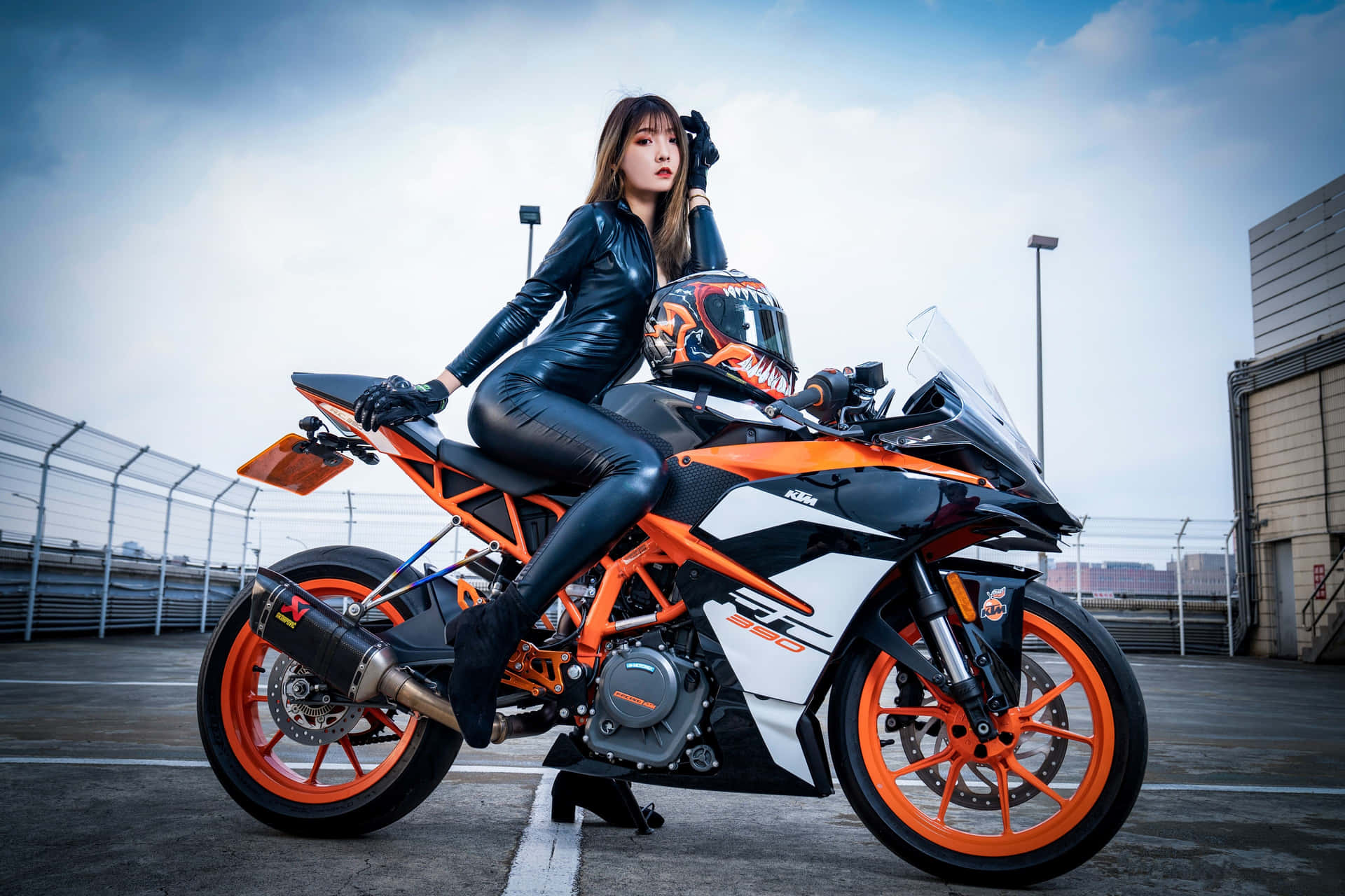 Dynamic Ktm Motorcycle In Action Wallpaper