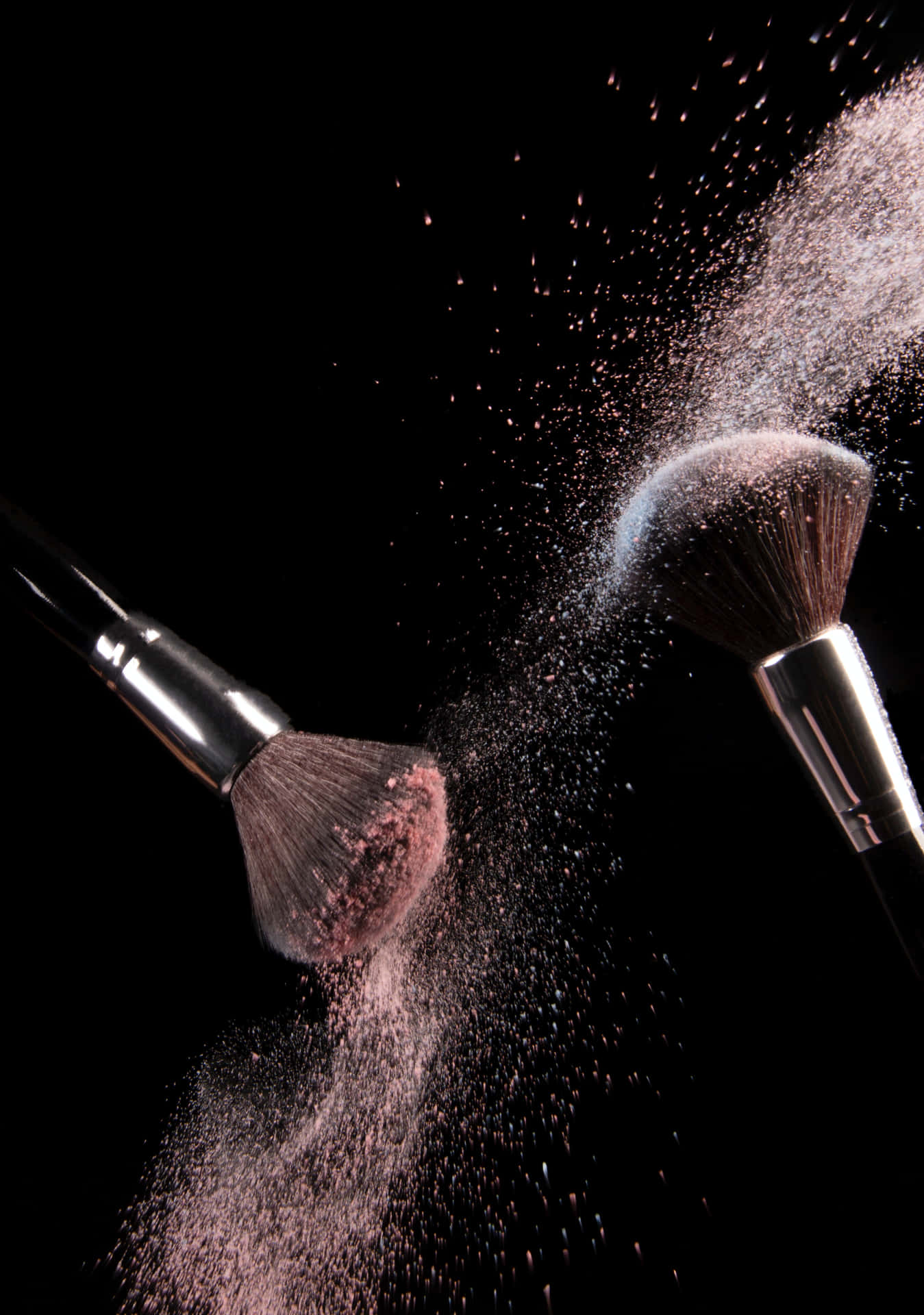 Dynamic Makeup Brush Powder Explosion Wallpaper