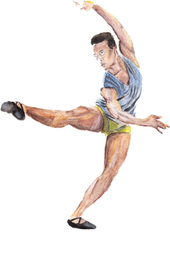 Dynamic Male Dancer Illustration PNG