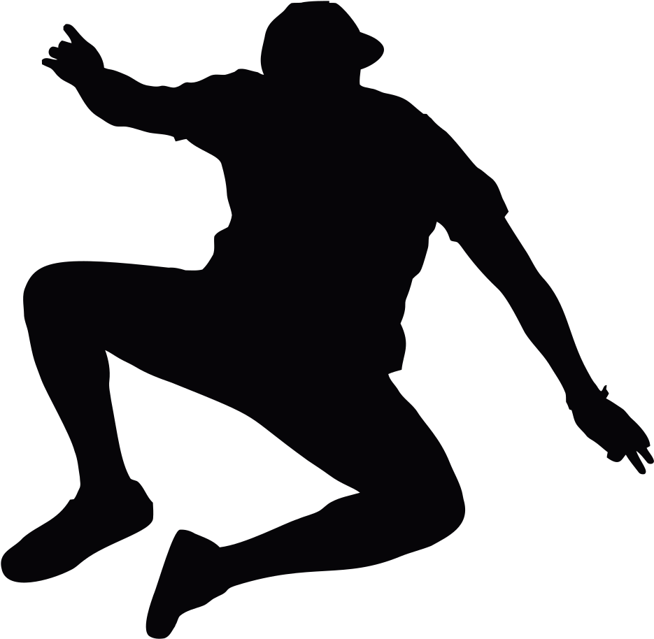 Dynamic Man Silhouette Leaping PNG