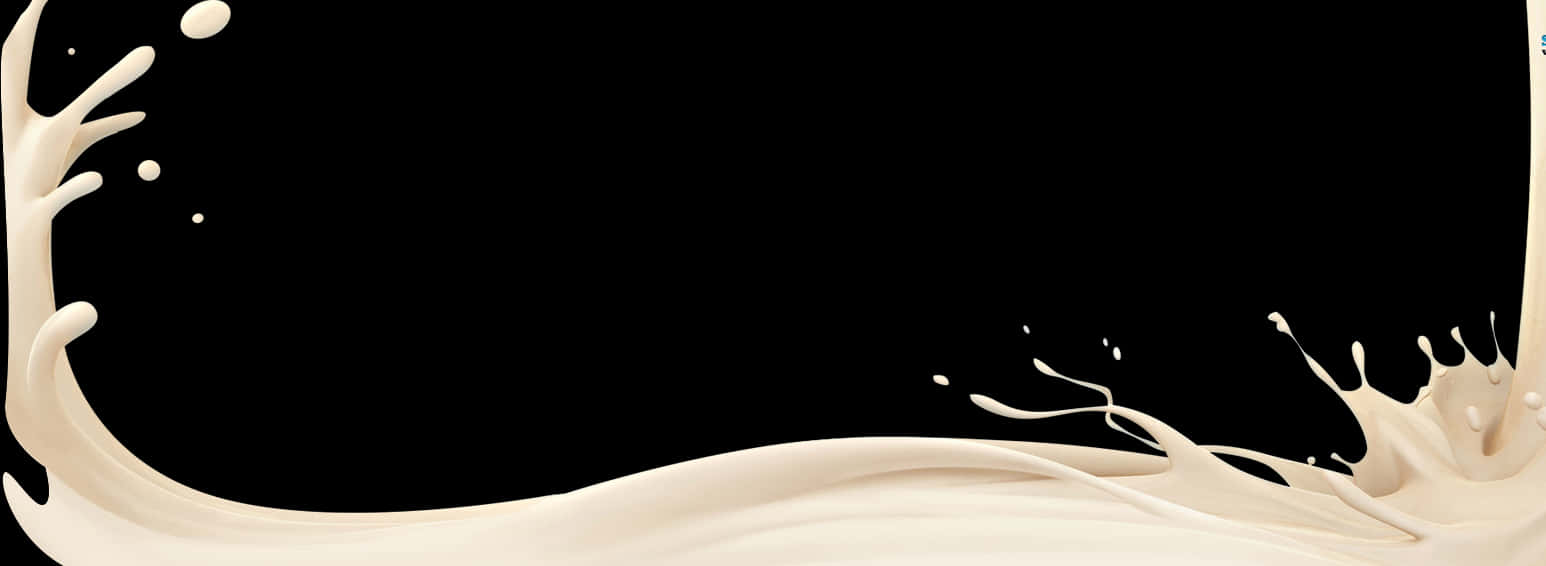 Dynamic Milk Splash Banner PNG