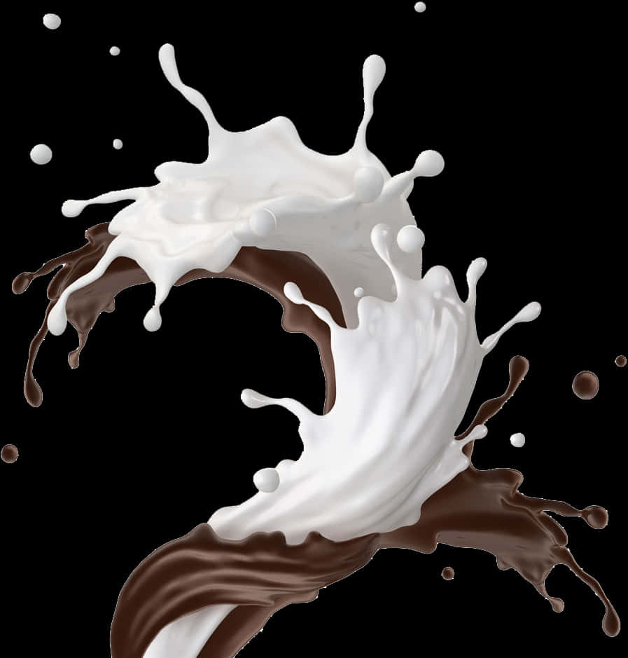 Dynamic Milkand Chocolate Splash SVG