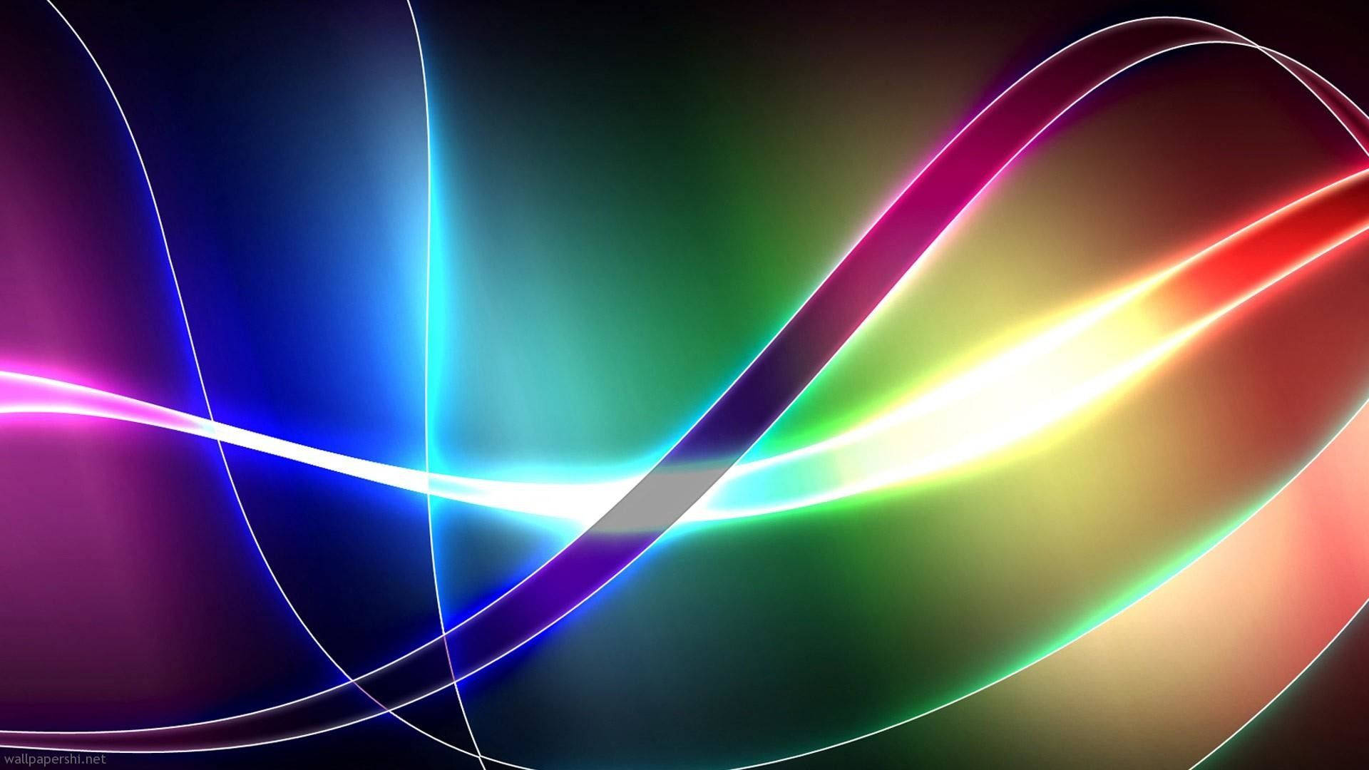 Dynamic Neon Rainbow Ribbons Picture