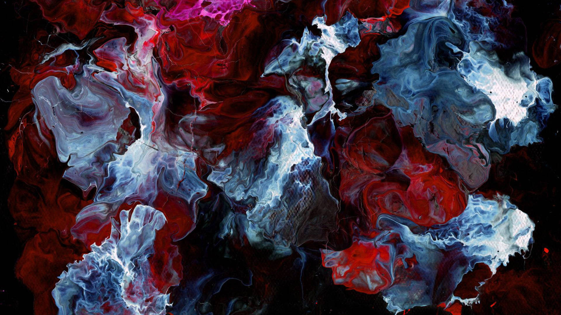 Dynamic Red Blue Marble Paint Picture