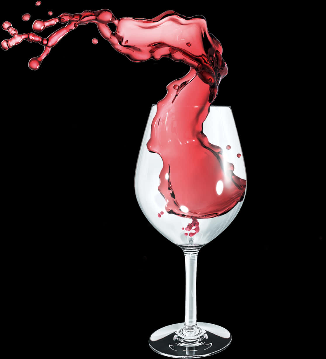 Dynamic Red Wine Splash Wine Glass PNG