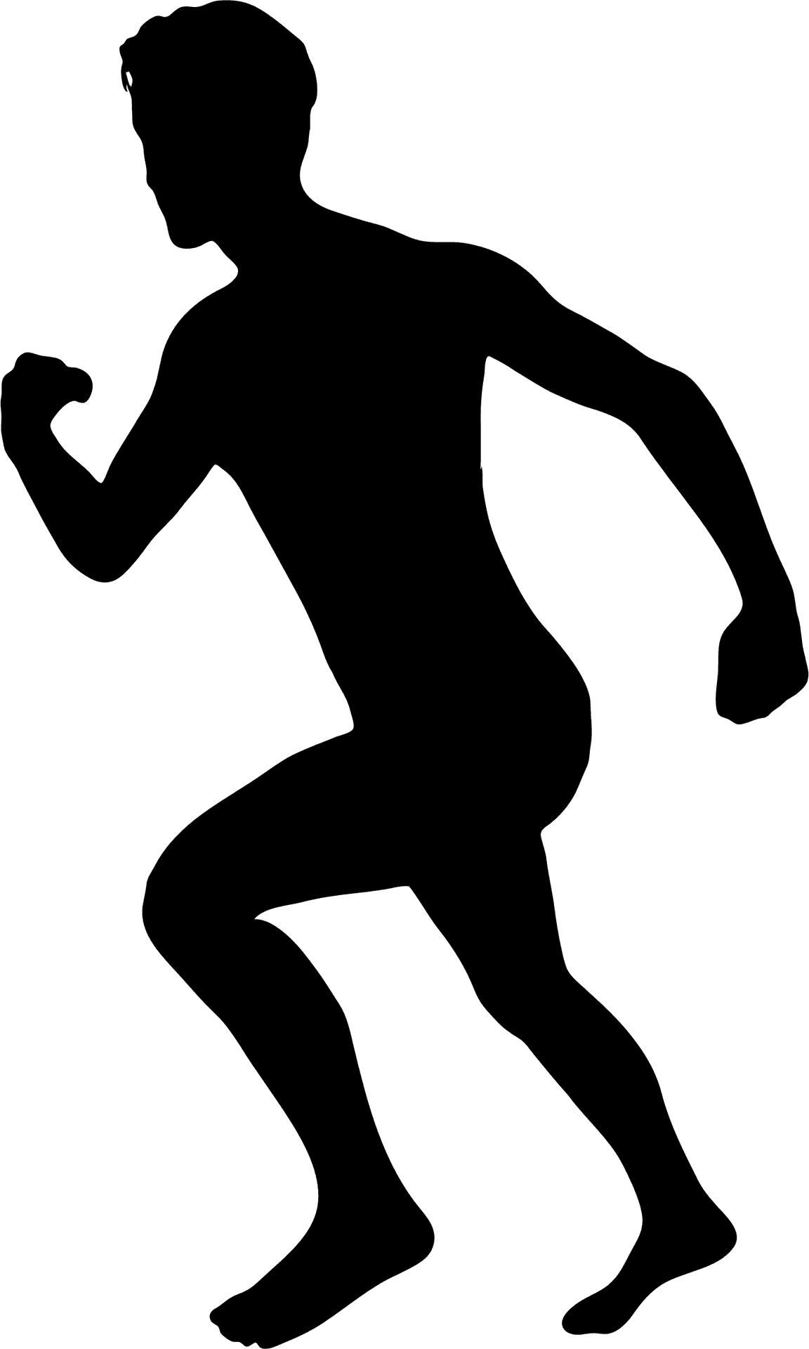 Dynamic Running Man Silhouette PNG