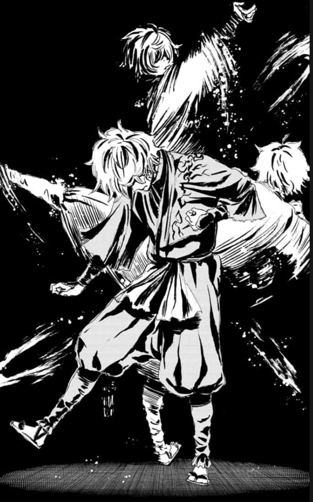 Dynamic Samurai Duel Manga Art Wallpaper