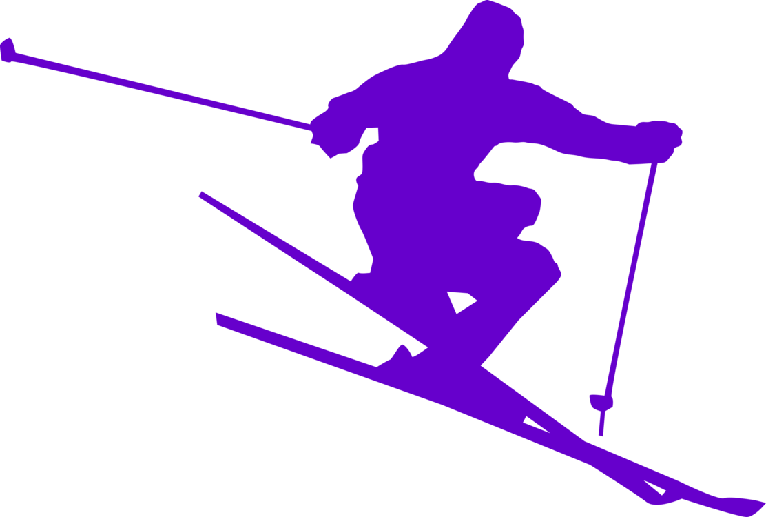 Dynamic Skier Silhouette PNG