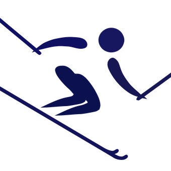 Dynamic Skiing Silhouette PNG