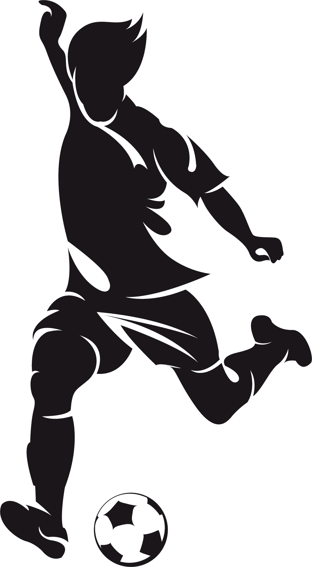 Dynamic Soccer Player Silhouette PNG