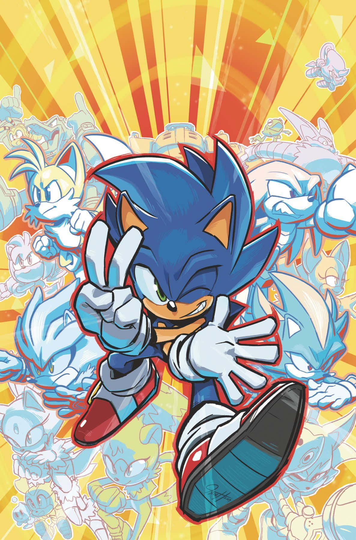 Dynamic Sonic Hero Illustration Wallpaper