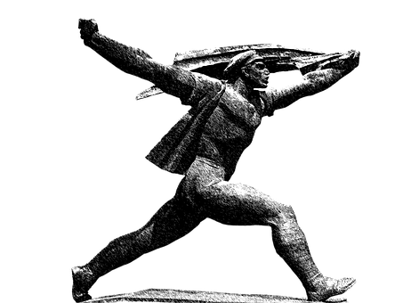 Dynamic Spearman Statue Silhouette PNG