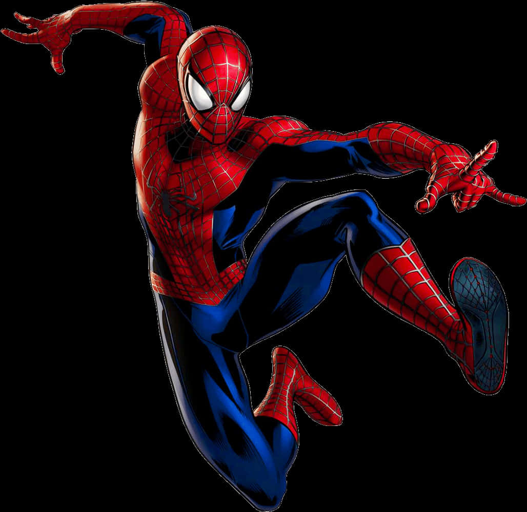 Dynamic Spider Man Action Pose PNG