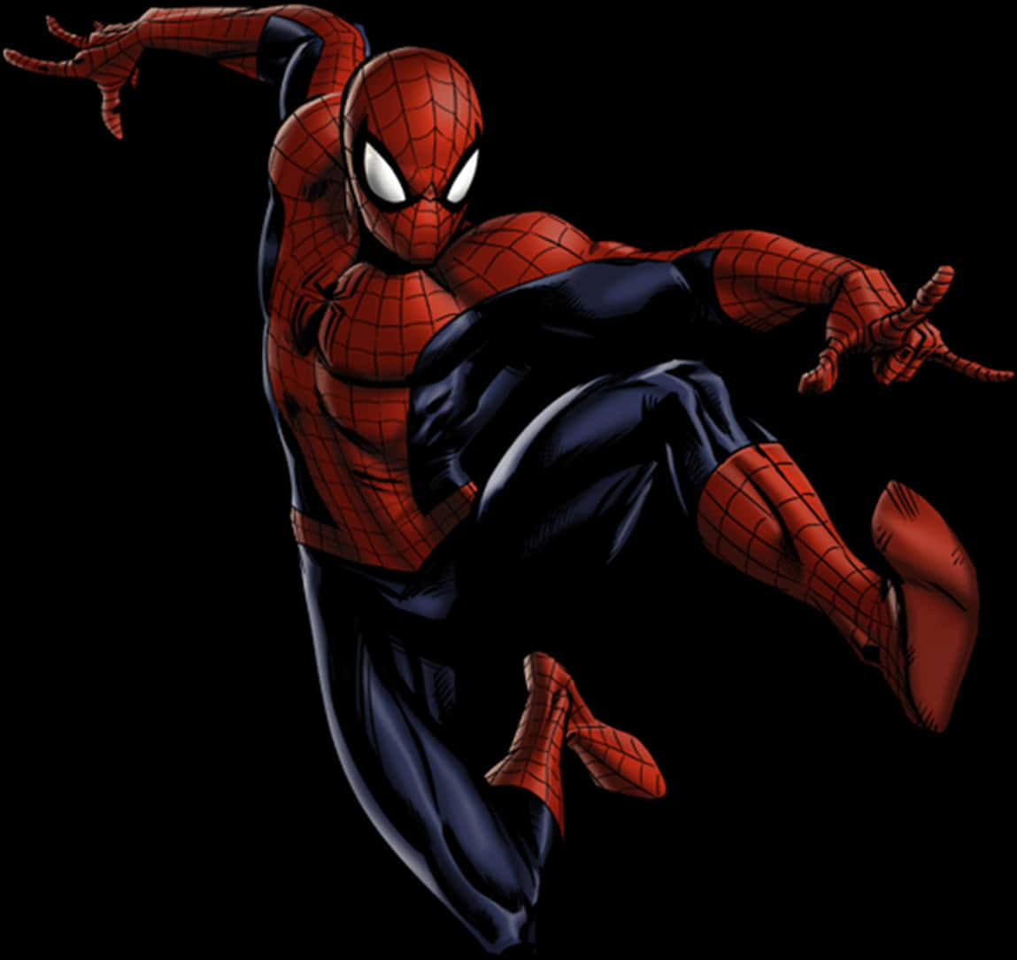 Download Dynamic Spiderman Action Pose | Wallpapers.com