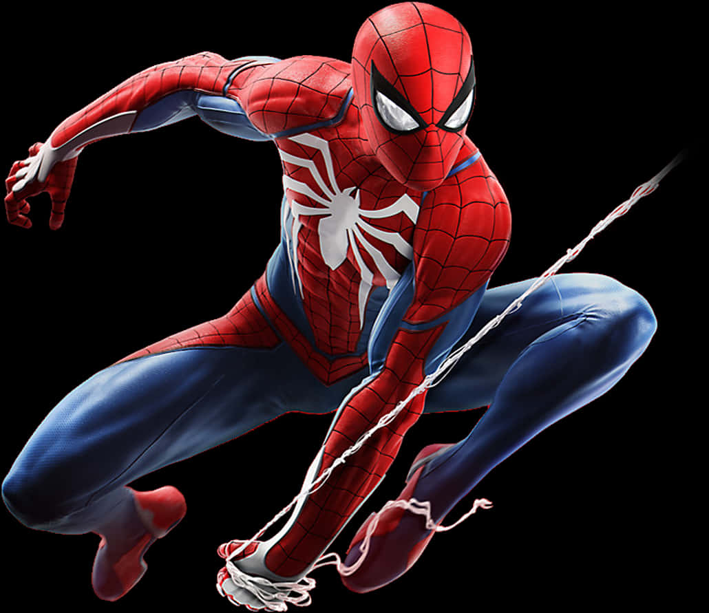 Dynamic Spiderman Action Pose PNG