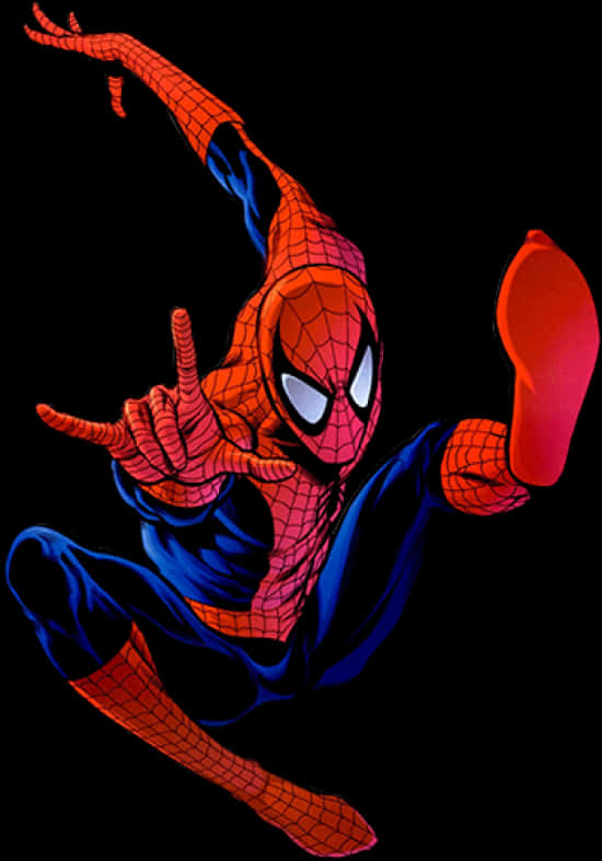 Dynamic Spiderman Action Pose PNG