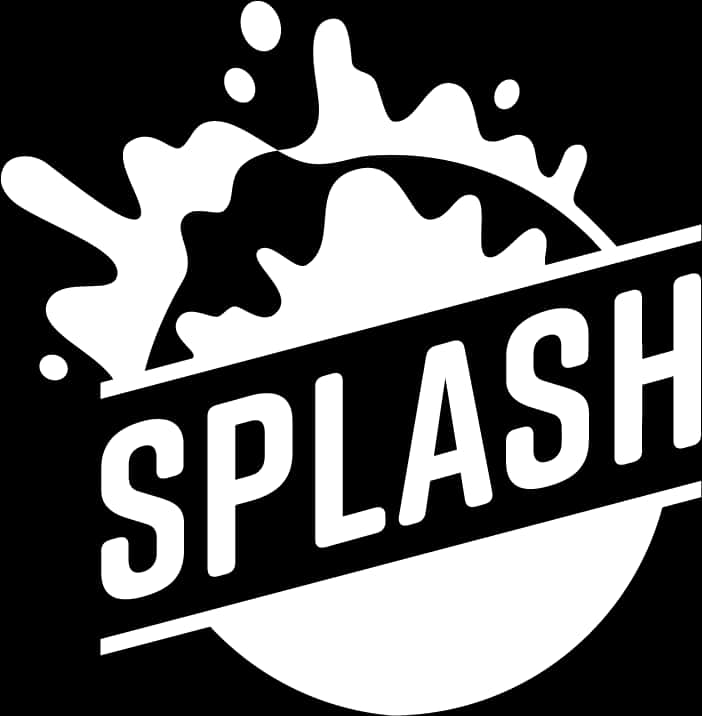 Dynamic Splash Logo Blackand White PNG