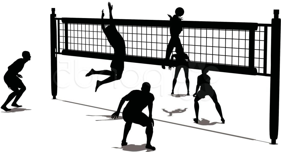 Dynamic Volleyball Action Silhouettes PNG