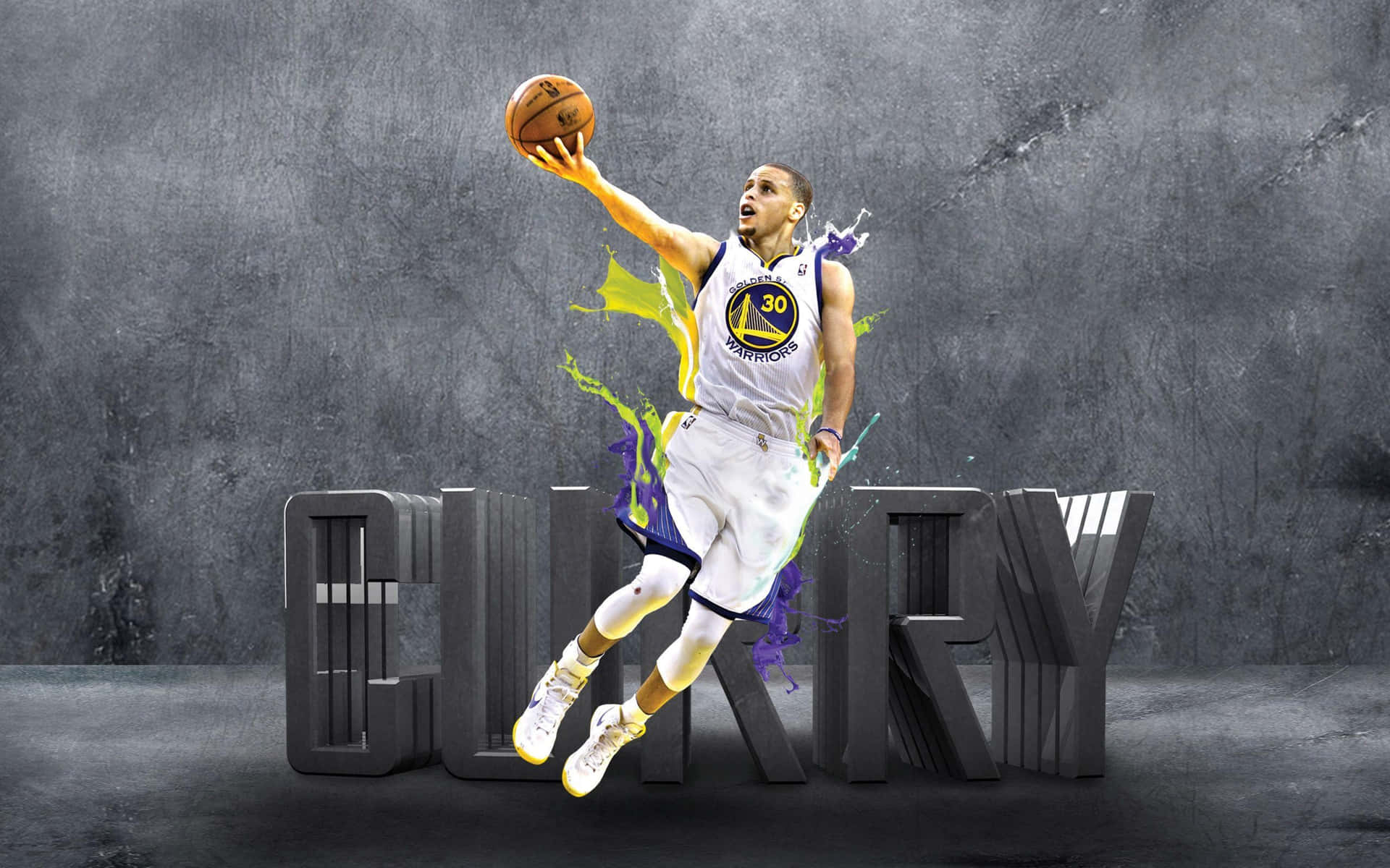 Dynamic Warriors Basketball Player Dunk Wallpaper