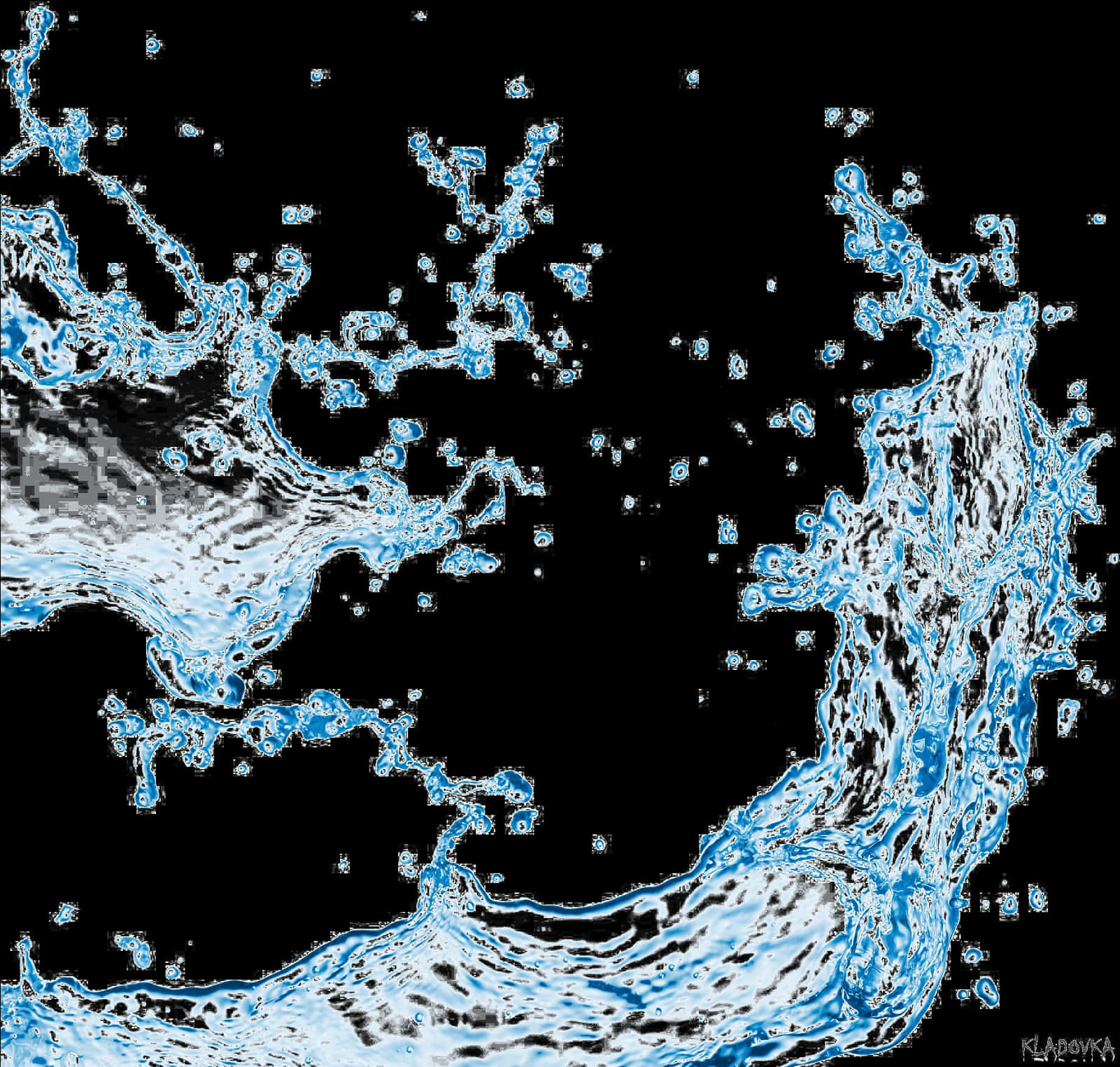 Dynamic Water Splash Art PNG
