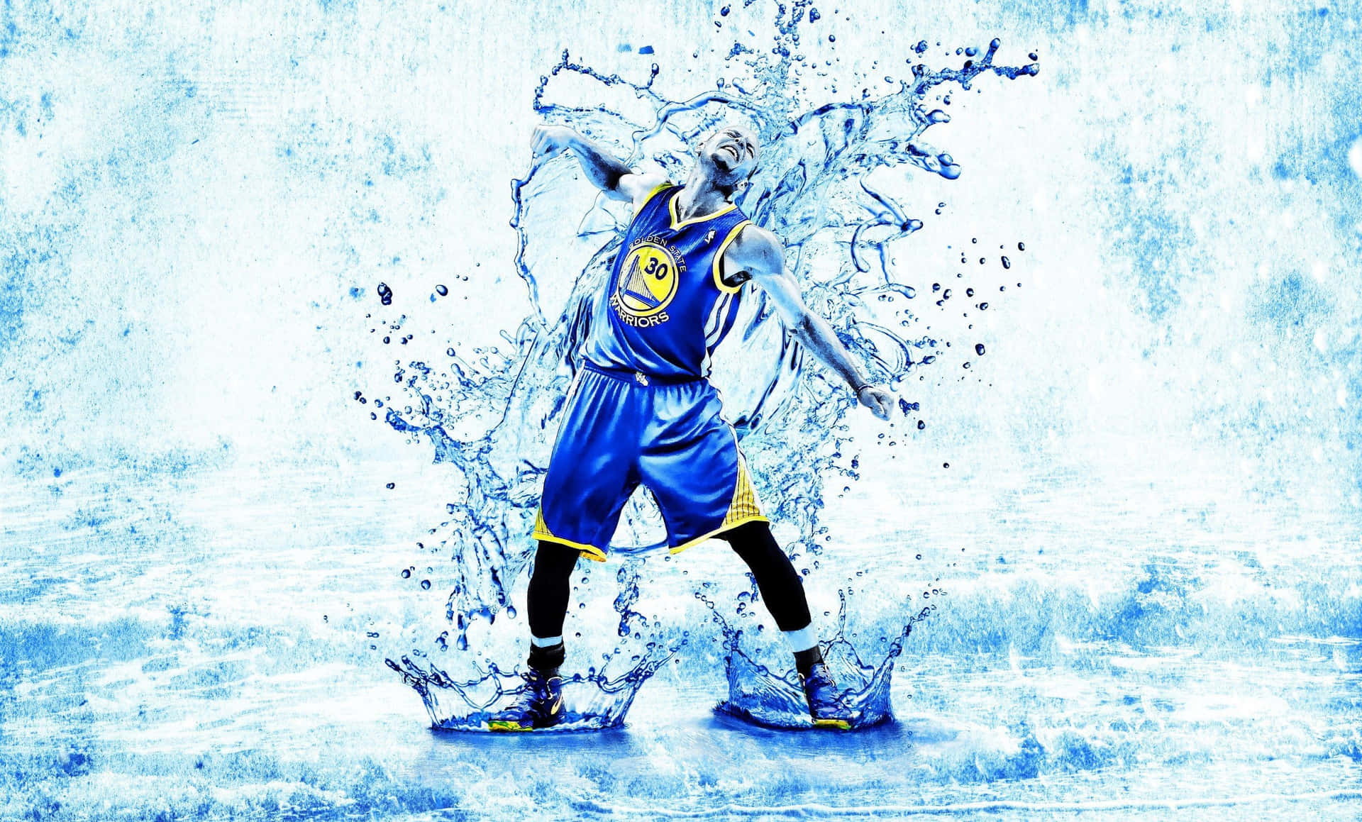 Dynamic Water Splash Basketball Player Wallpaper