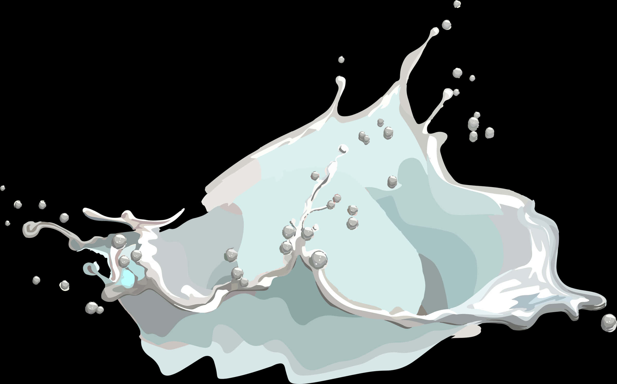 Dynamic Water Splash Illustration PNG
