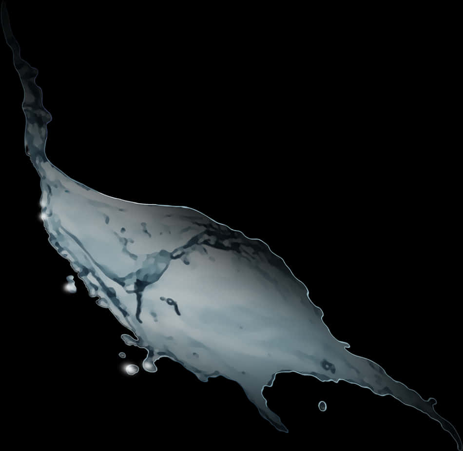 Dynamic Water Splash Isolatedon Black PNG