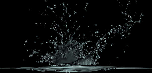 Dynamic Water Splashon Black Background.jpg PNG