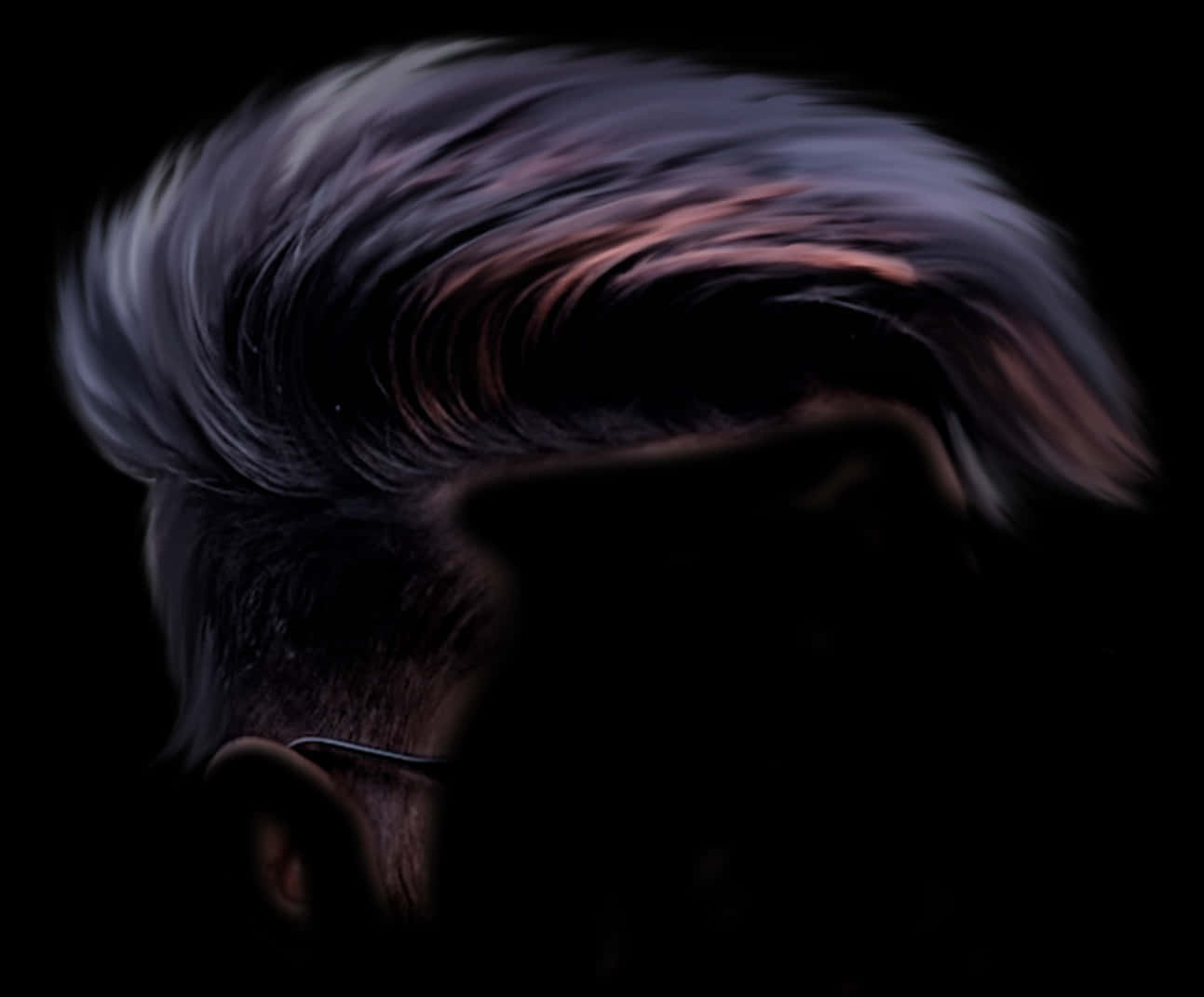 Dynamic_ Hair_ Movement_in_ Darkness PNG