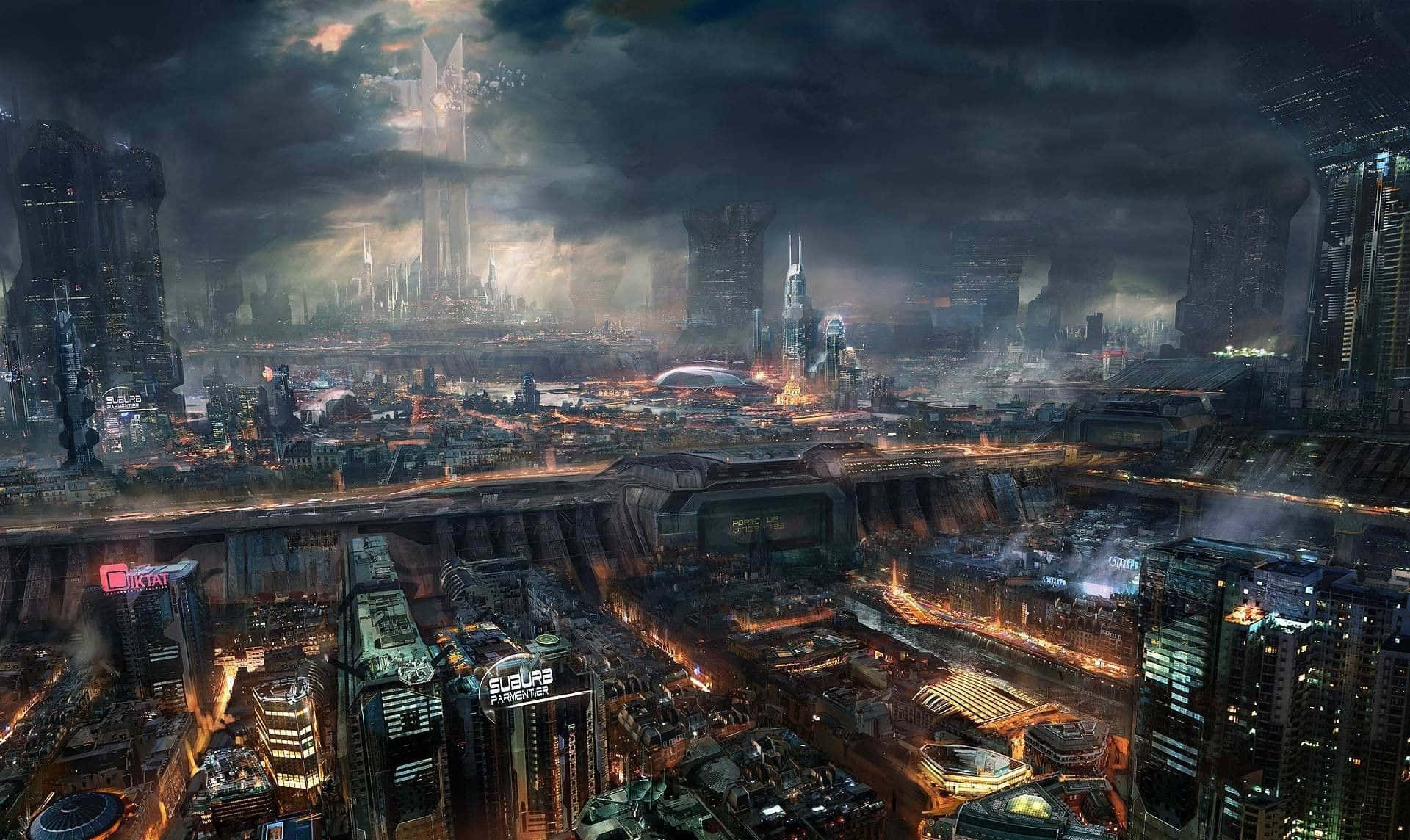 Dystopian_ Cityscape_ Futuristic_ Metropolis.jpg Wallpaper