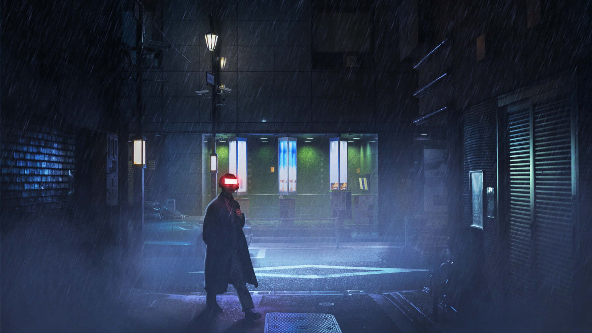 Dystopian_ Night_ Rain_ Scene Wallpaper
