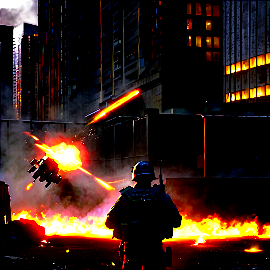 Dystopian Urban Battlefield Png Nko PNG