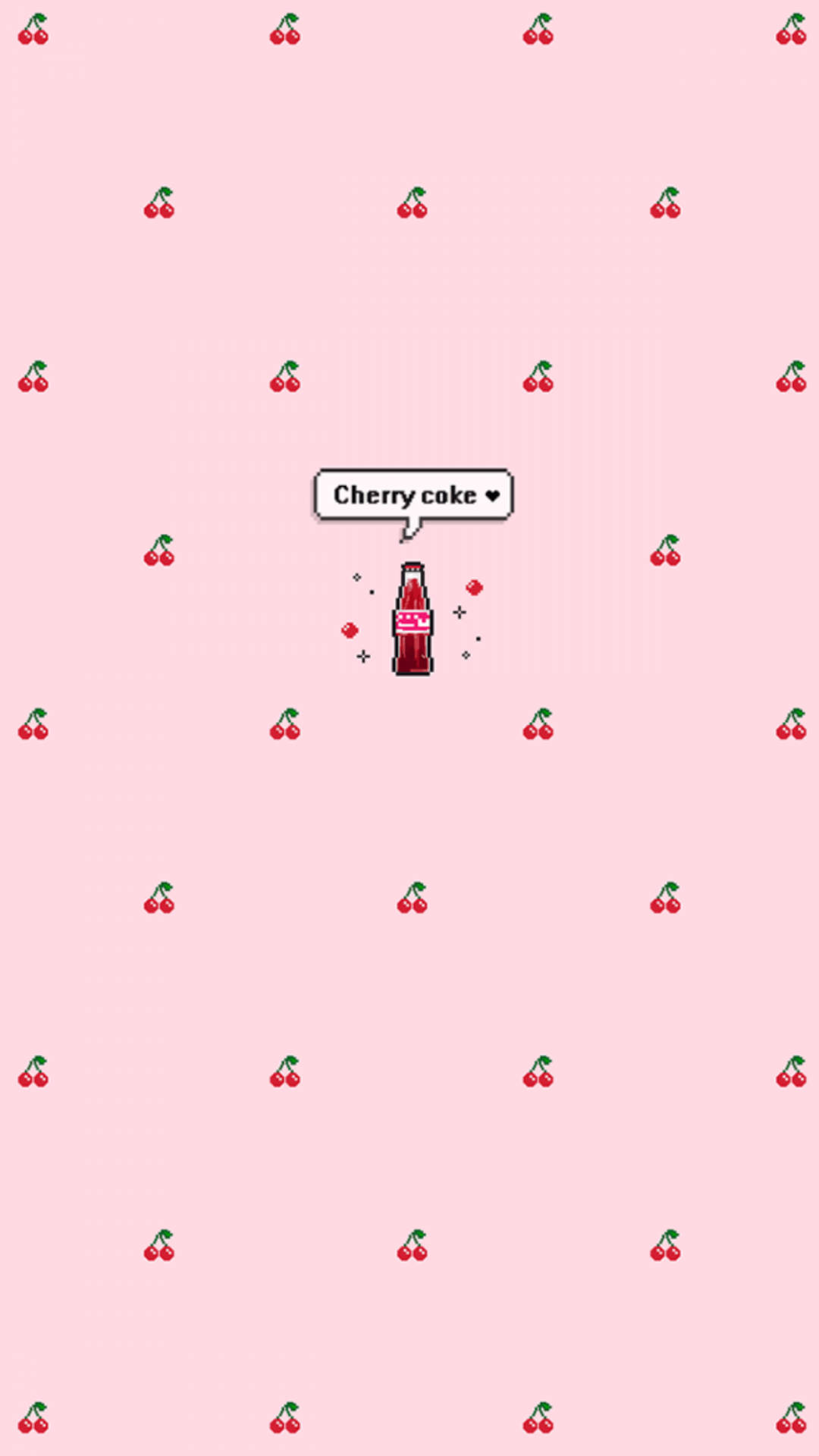 Estéticae-girl Coca-cola Cereja Em Pixel Art. Papel de Parede
