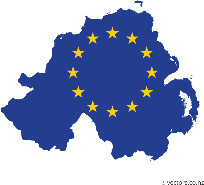 E U Flag Over Ireland Map PNG