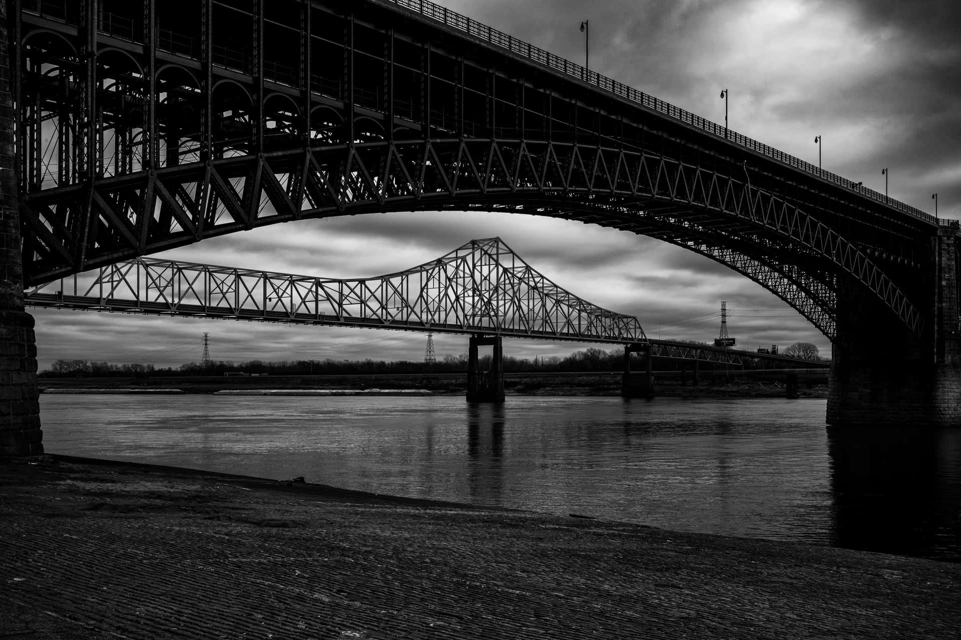 Eads Bridge Mississippi River Photography Wallpaper