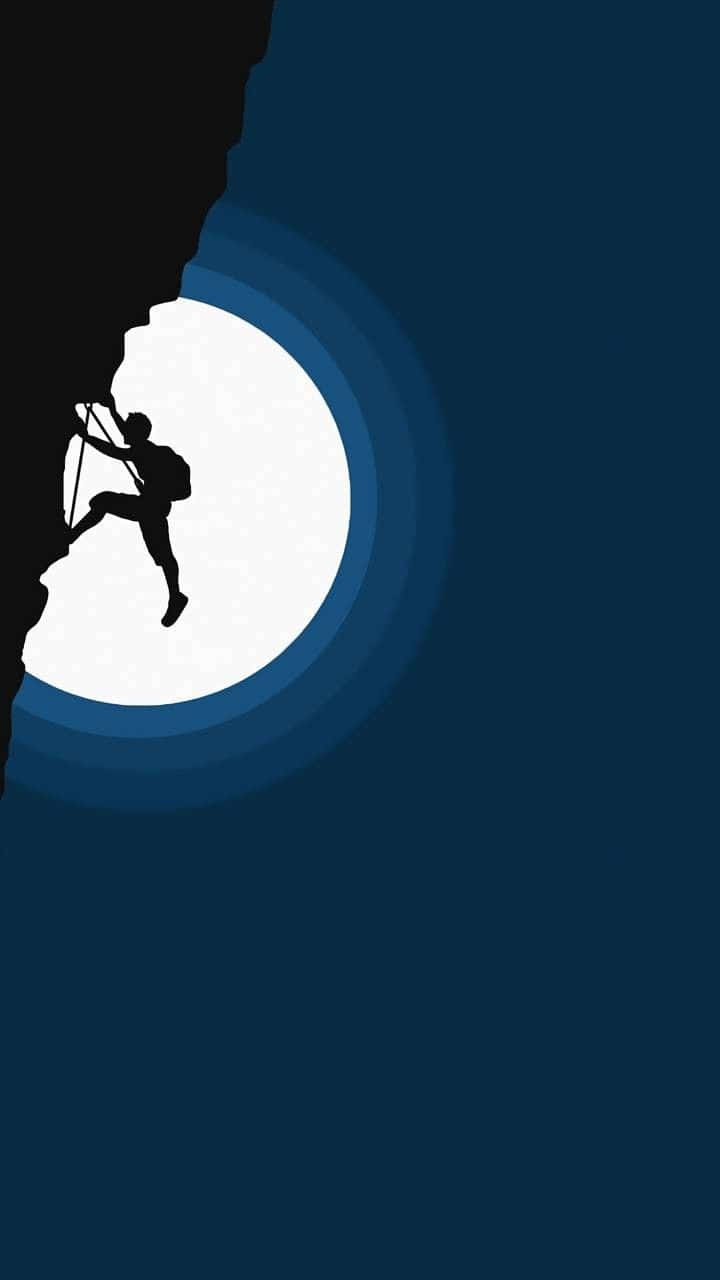 Eager Climber Silhouette Phone Wallpaper