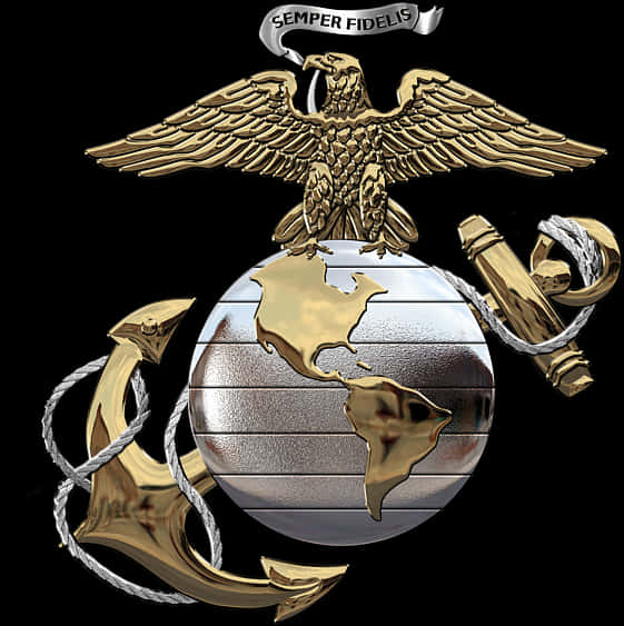 Eagle Anchor Globe Military Emblem PNG