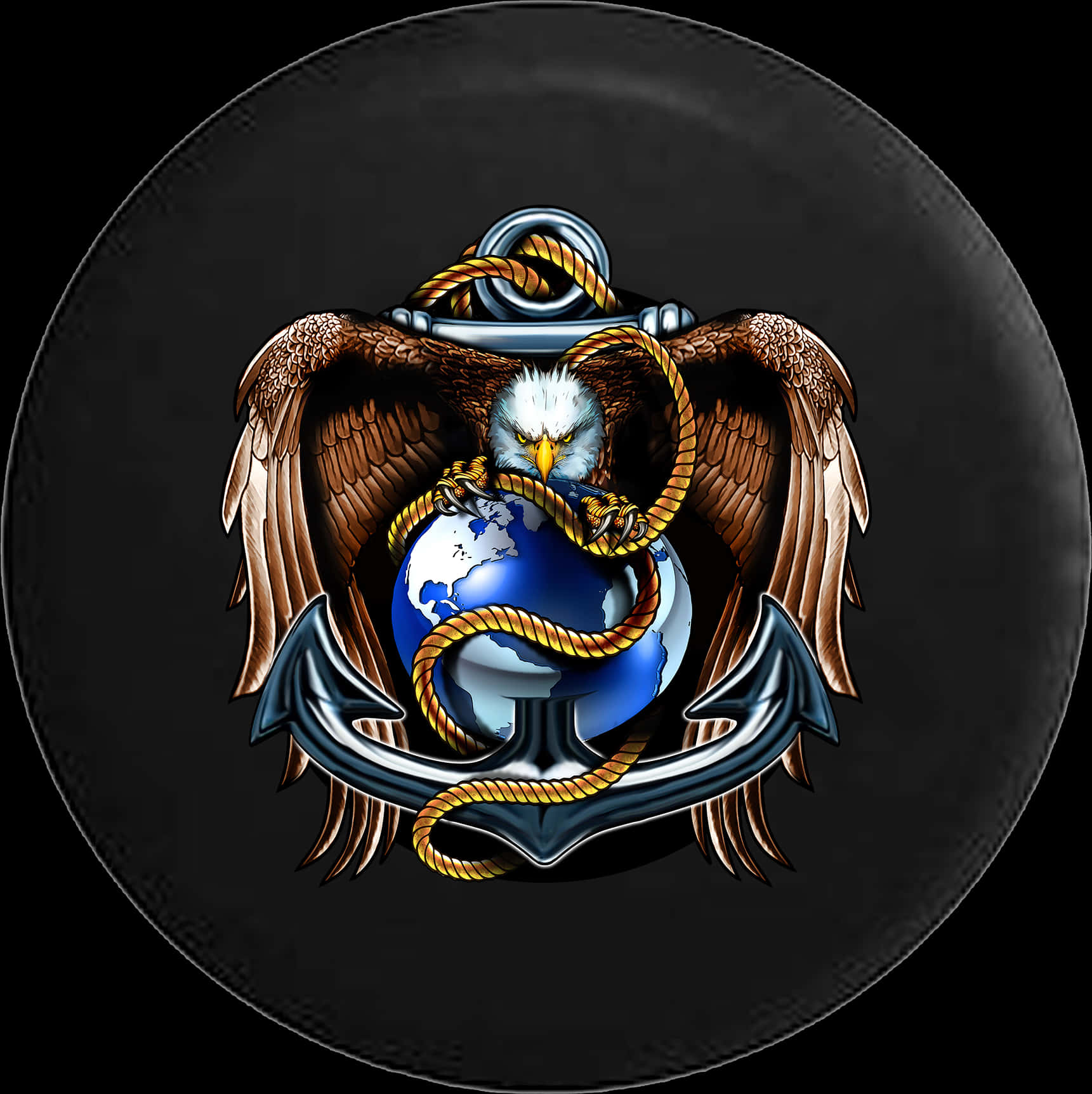 Eagle Anchor World Emblem PNG