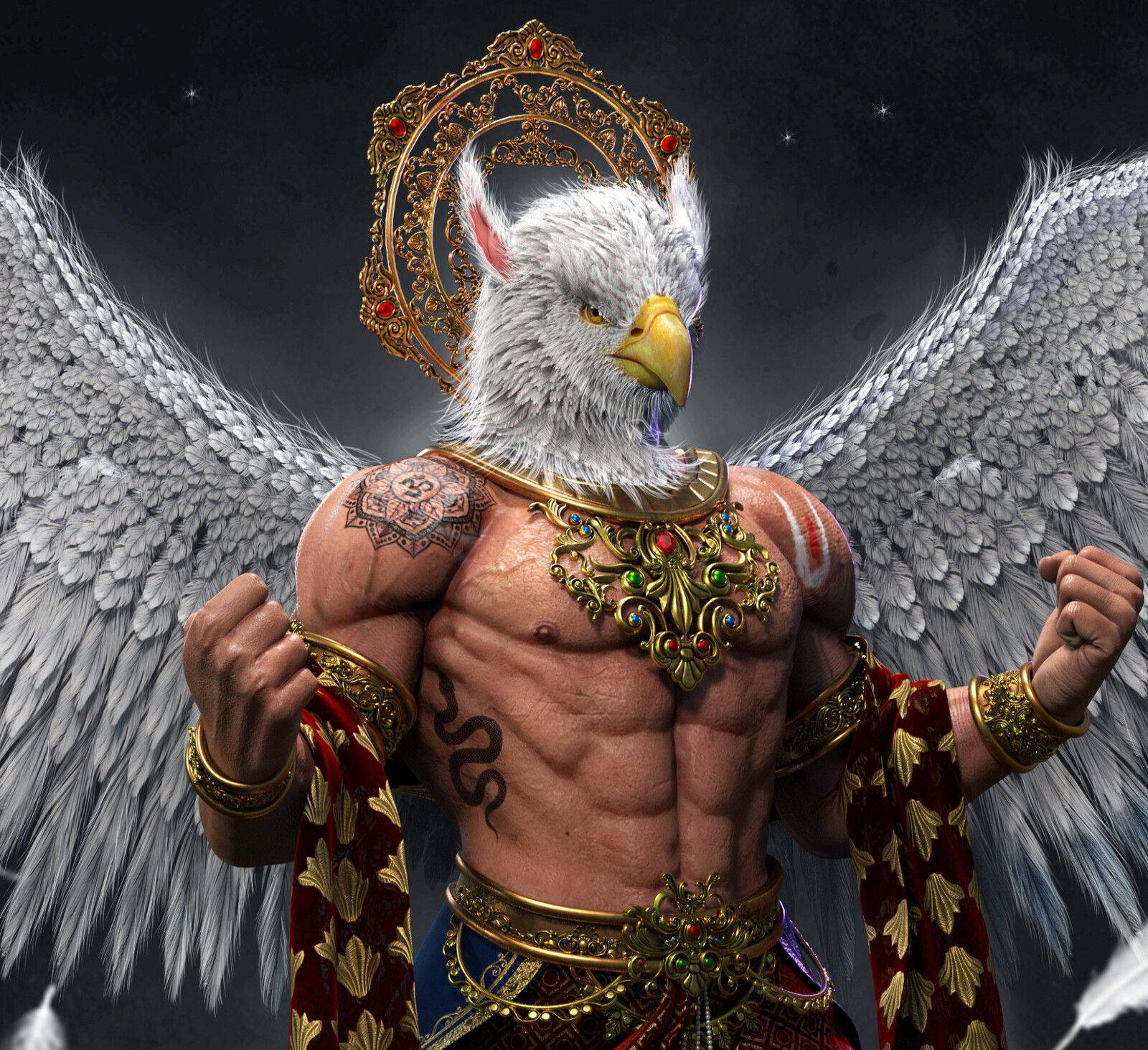 Eagle-headed Garuda Background