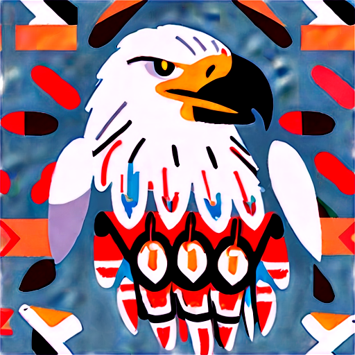 Eagle In Native American Art Png B PNG