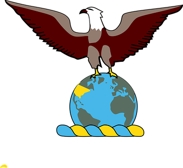 Eagle Perched On Globe PNG